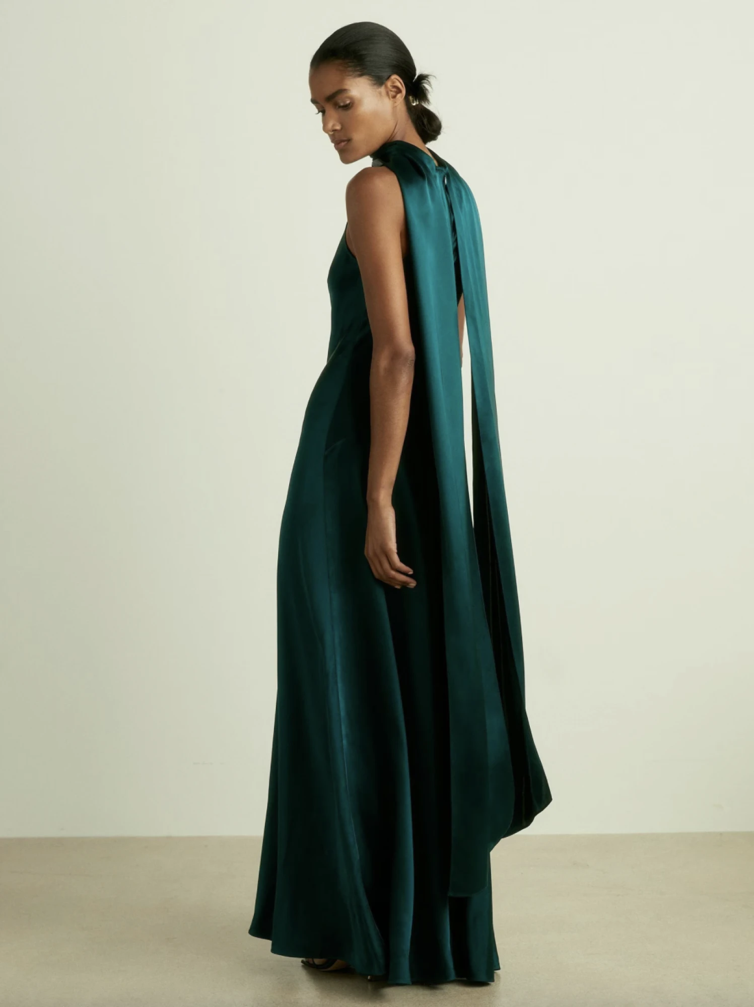 Reiss Satin Cape Dress