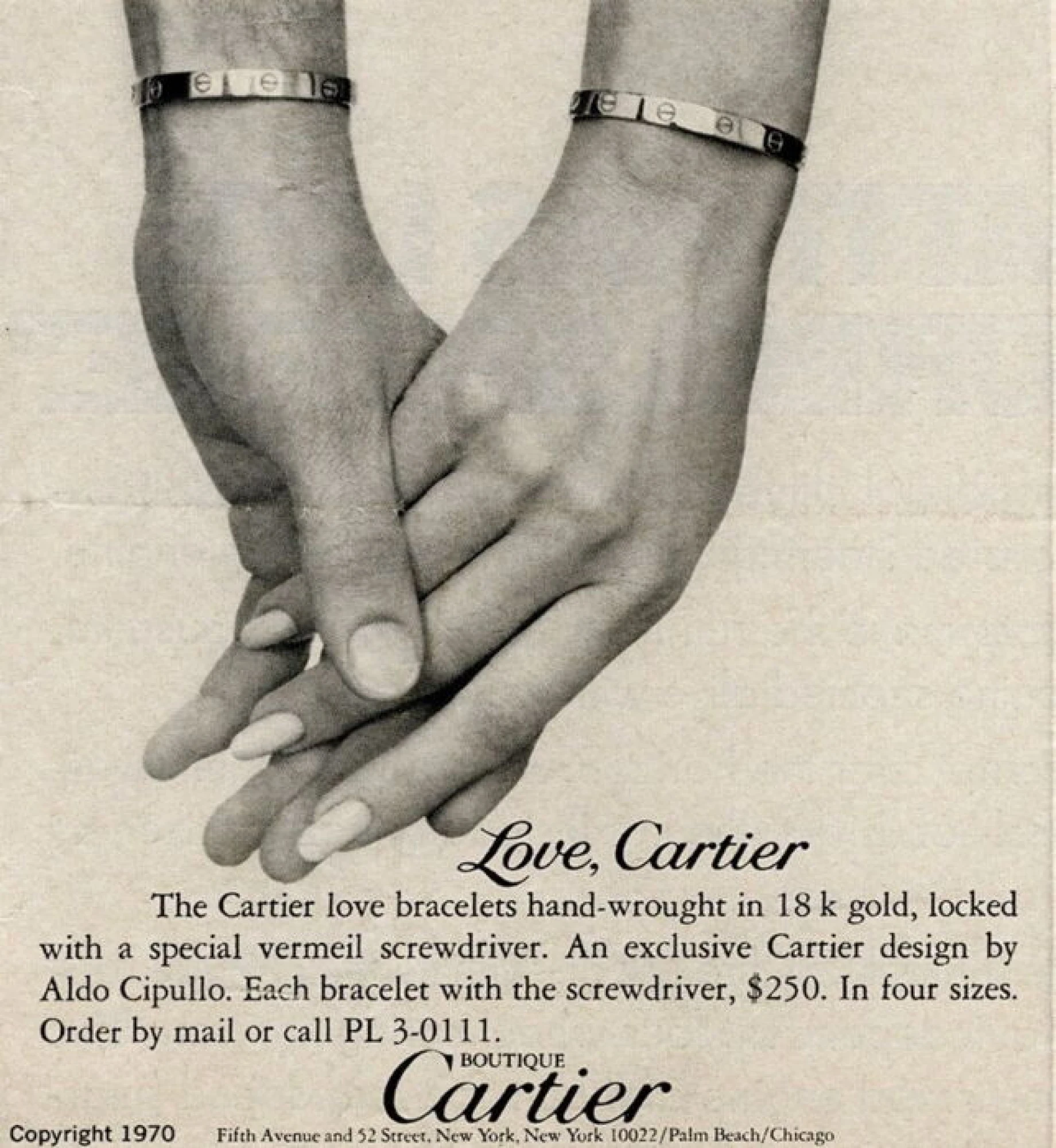 Реклама Cartier 1970-х років