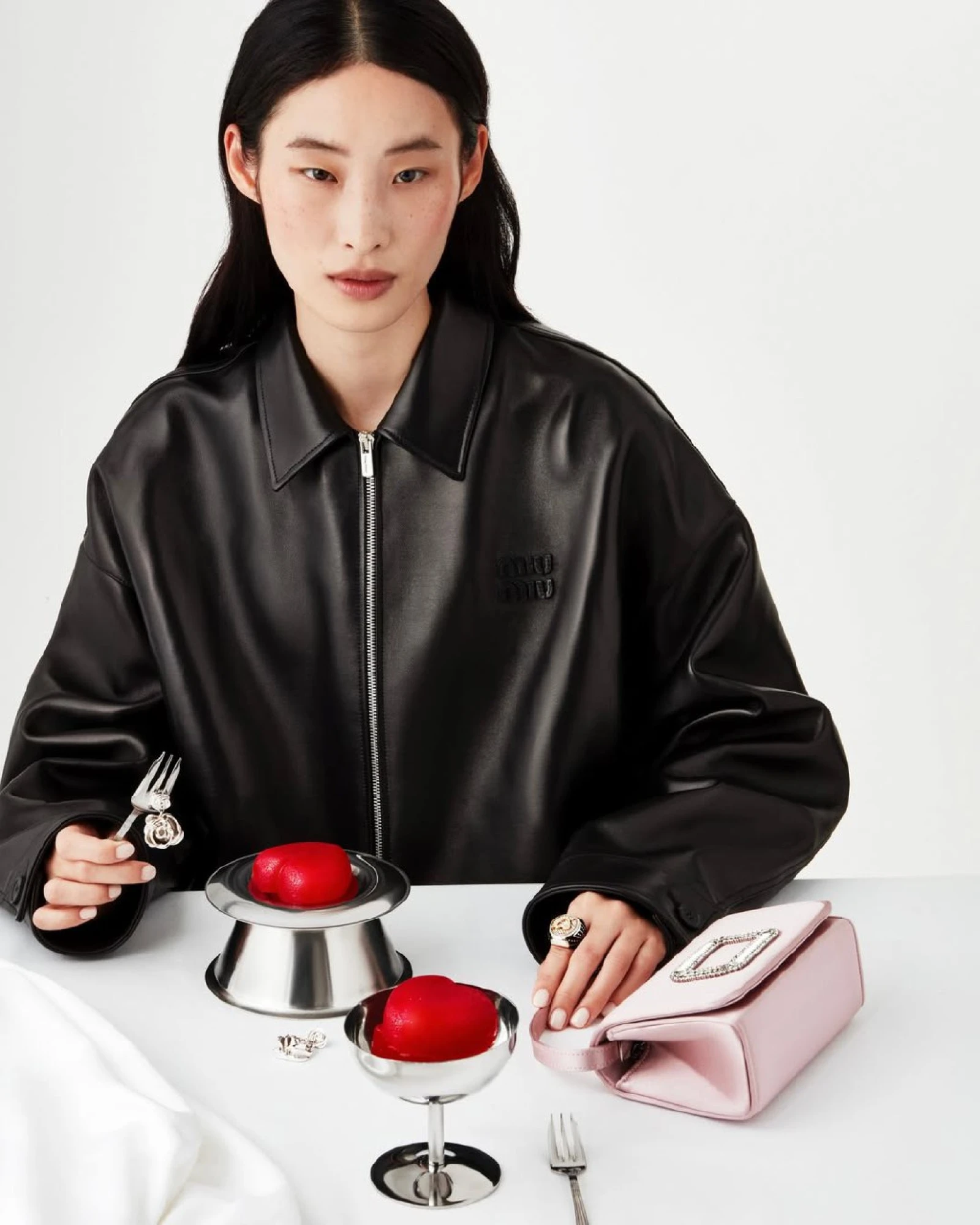Шкіряний жакет Miu Miu 