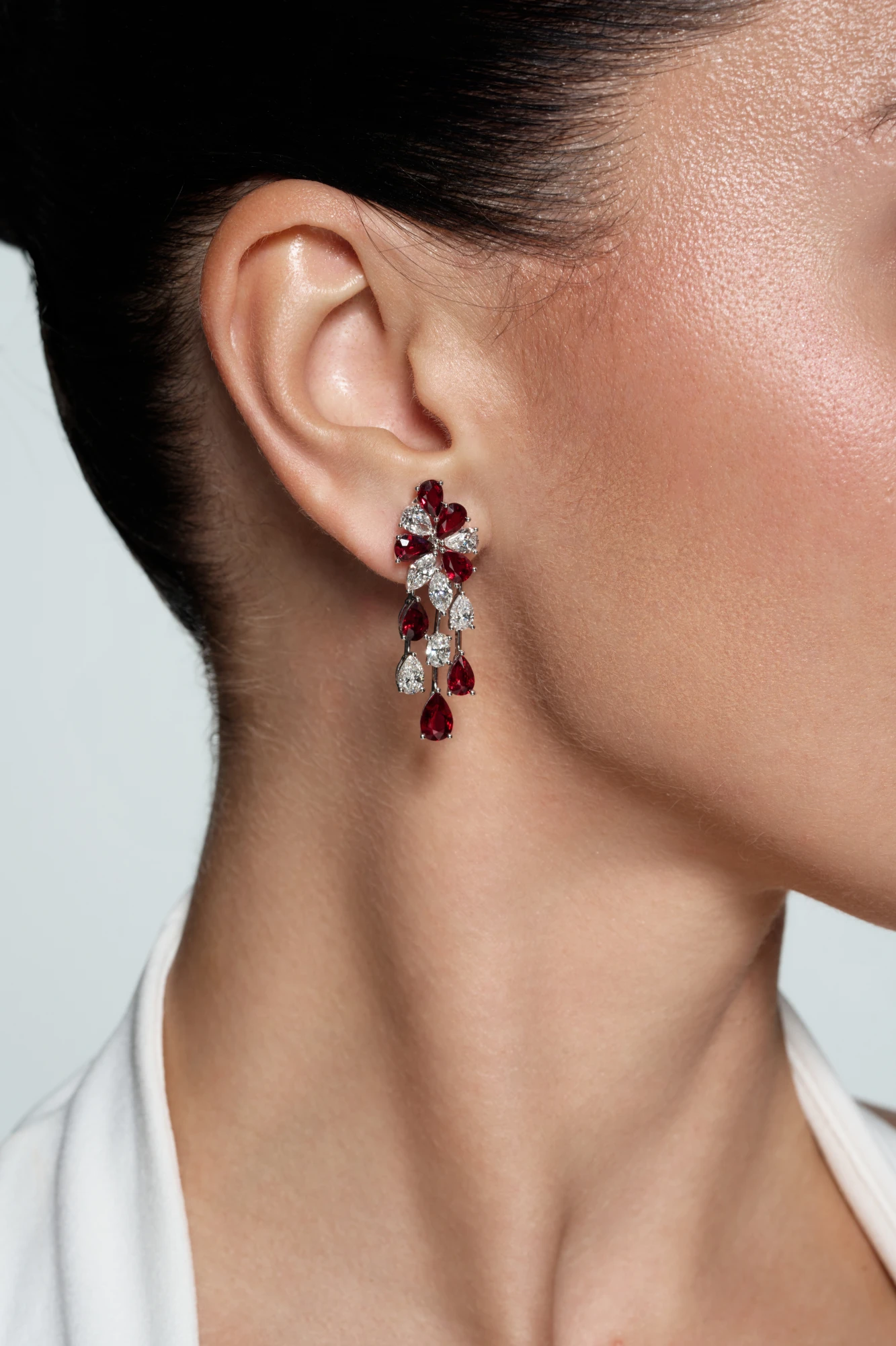 сережки з рубіном