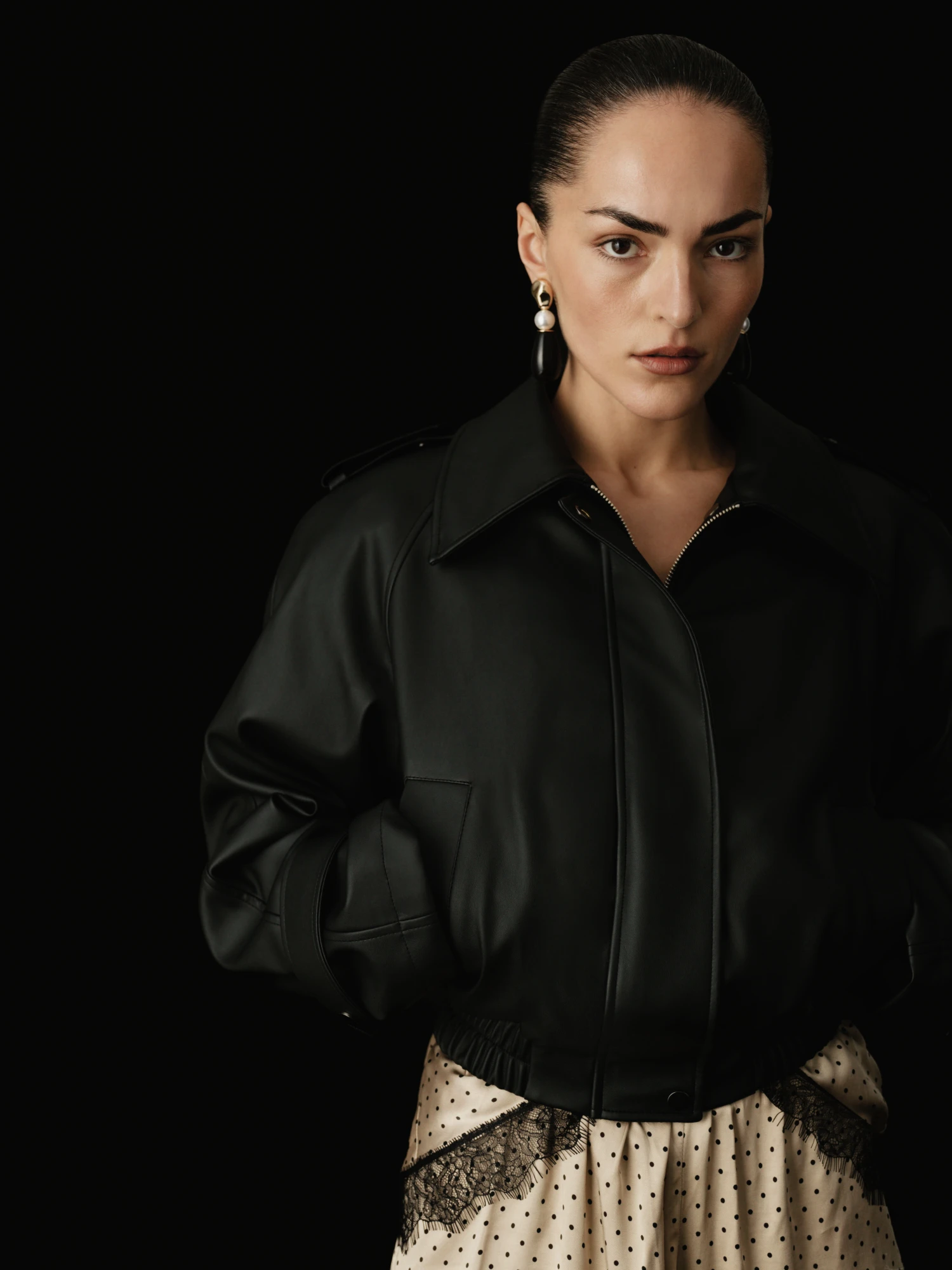 Бомбер з екошкіри LILCORNER 