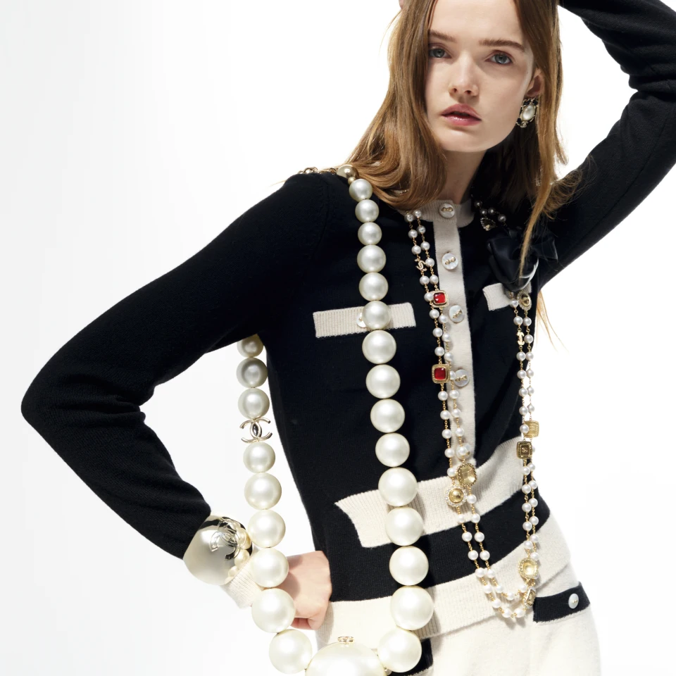 ルミニョン Pearl ribbon chain quilting gilet chanel-prodemonstruvav-